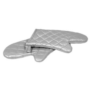 OVEN MITT SILICONE COATED - SILVER - 330MM (PAIR) - OMT0330