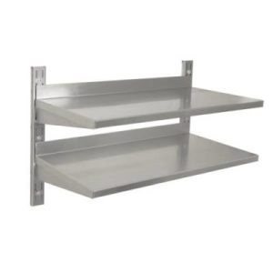 S/STEEL WALL SHELVING DOUBLE - 1200MM X 300MM - SSW2200