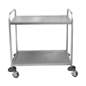 TEA TROLLEY S/STEEL - 2 SHELF - TTS0002