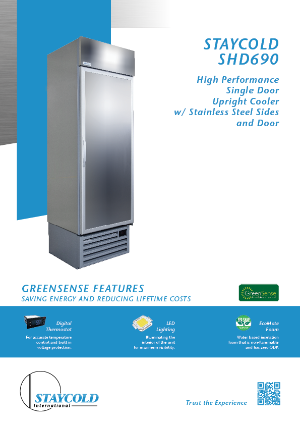 STAYCOLD SHD690 SINGLE HINGED DOOR COOLER - 004150