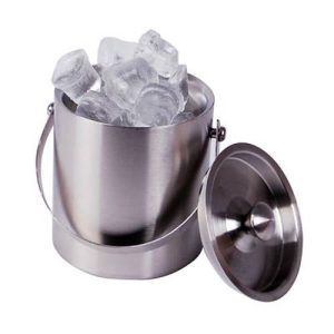DOUBLE WALLED ICE BUCKET WITH LID - 1LT S/STEEL - IBD0001