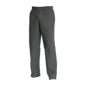CHEFS UNIFORM – BAGGIES BLACK/WHITE CHECK -X SMALL UNI3030