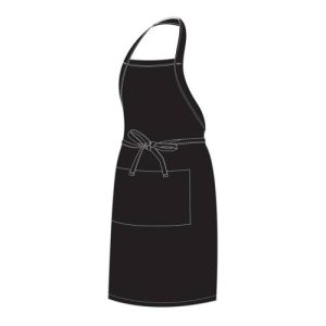 CHEFS UNIFORM – FULL BIB BLACK APRON UNI4018