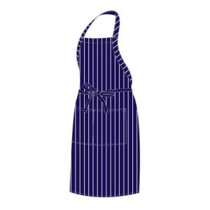 CHEFS UNIFORM – BIB APRON – BLACK CHALK STRIPE UNI4039