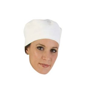 CHEFS UNIFORM – WHITE POLY COTTON BEANIE UNI5014
