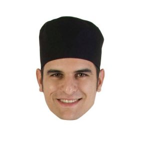 CHEFS UNIFORM – BLACK POLY COTTON BEANIE UNI5015