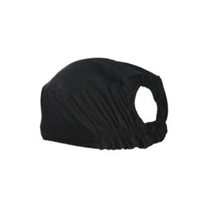 CHEFS UNIFORM – CHEFS EZI BREATHE HAT BLACK WITH INTERNAL SWEAT BAND AND ELASTIC BACK UNI5019