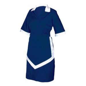 LADIES HOUSEKEEPING 3PC – NAVY AND WHITE – X SMALL UNI5030