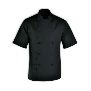 CHEFS UNIFORM JACKET BASIC SHORT – BLACK – X SMALL UNI7020