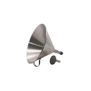 FUNNEL ROUND S/STEEL WITH REMOVABLE STRAINER - 120MM - FRS0120