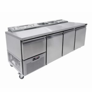SALVADORE UNDERBAR WITH PIZZA TOP 3 AND HALF DOOR - SOLID DOOR - 750MM - UPS7024-R02