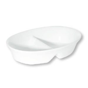 PRIMA FORTIS WHITE OVAL DIVIDED BOWL 20CM - DA-10853