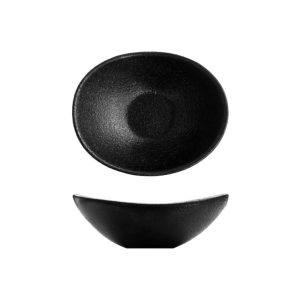 TEMPEST FORTIS BLACK OVAL SAUCE DISH 10CM - DA-1105