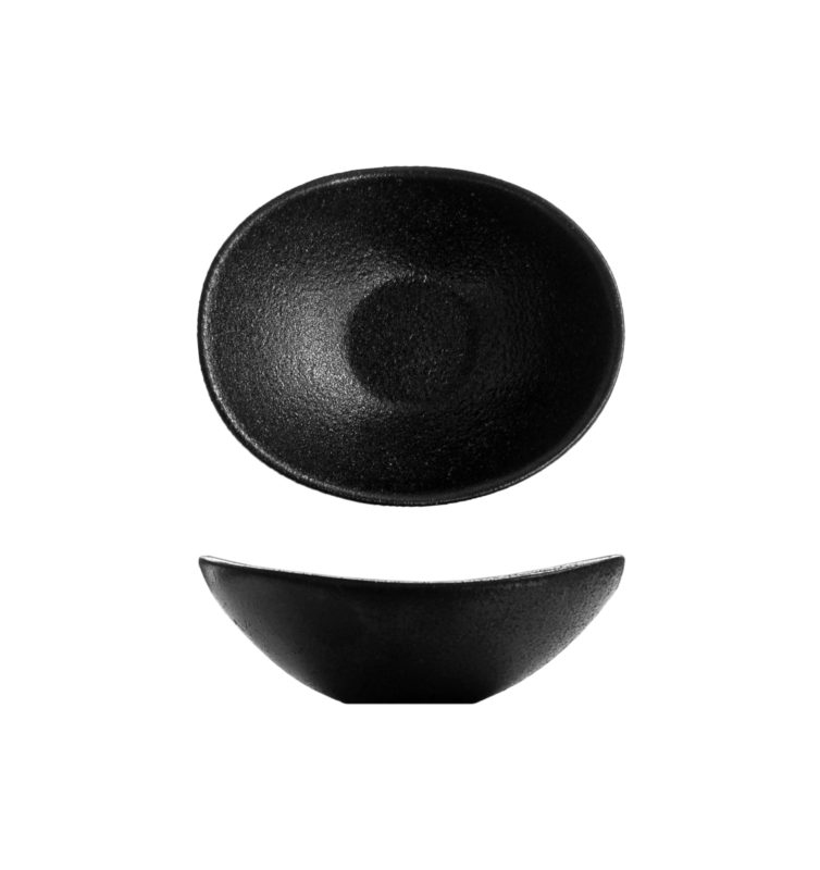TEMPEST FORTIS BLACK OVAL SAUCE DISH 10CM - DA-1105