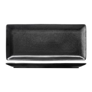 TEMPEST FORTIS BLACK RECTANGULAR TRAY 37CM X 16CM - DA-1107