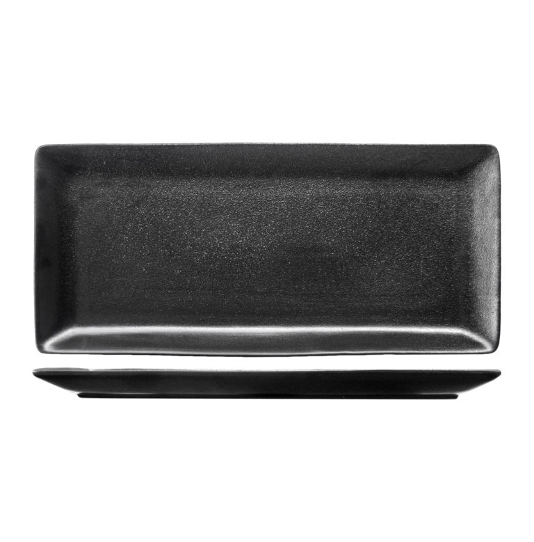 TEMPEST FORTIS BLACK RECTANGULAR TRAY 37CM X 16CM - DA-1107