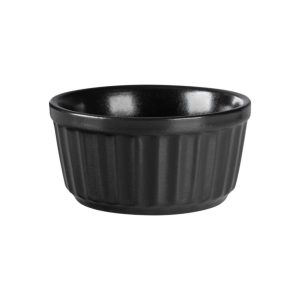 TEMPEST FORTIS BLACK RIBBED RAMEKIN 9CM - DA-1117