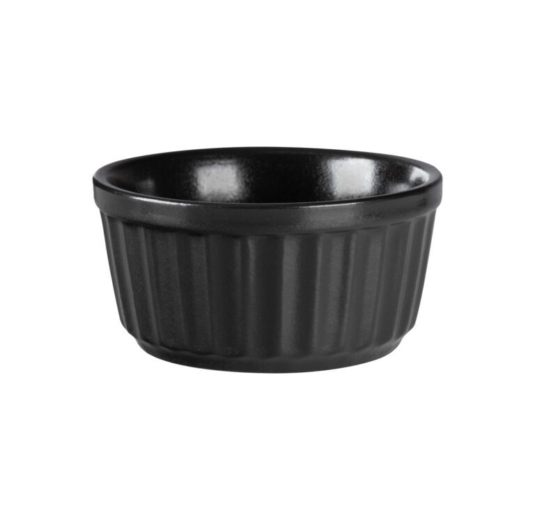 TEMPEST FORTIS BLACK RIBBED RAMEKIN 9CM - DA-1117