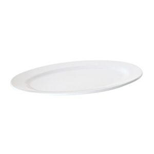 PRIMA FORTIS WHITE OVAL RIMMED PLATTER 31CM - DA-219