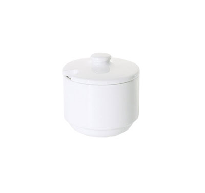 PRIMA FORTIS WHITE SUGAR BOWL WITH LID 20CL - DA-227