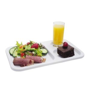TUFF TRAY - 3 DIV (WHITE) CAFETERIA TRAY (345MM X 205MM X 20MM) - TTR3713
