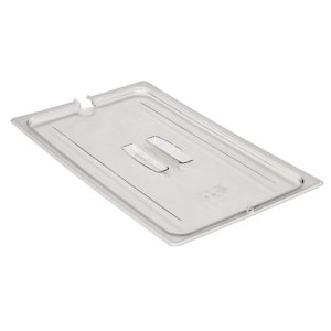 POLYCARBONATE CLEAR LID WITH HANDLE - NOTCHED - FOR 1/6 PANS - INS4002-C