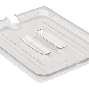 POLYCARBONATE CLEAR LID WITH HANDLE - NOTCHED - FOR 1/2 PANS - INH4002-C