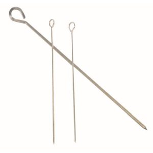 KEBAB SKEWERS S/STEEL (FLAT) - 300MM (12) - KSS0300