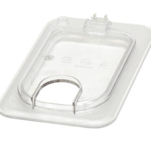 POLYCARBONATE CLEAR HINGED FLIP LID WITH NOTCH FOR 1/9 PANS - PCH1352