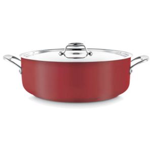 POT (RED )LOW CASSEROLE 8.9L W/LID - PRC0089