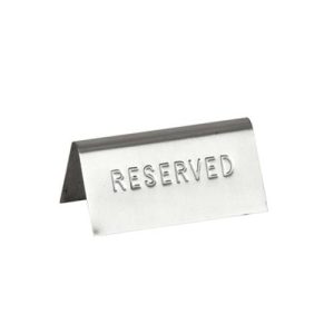 RESERVED TABLE SIGN S/STEEL - RTS0001