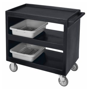 SERVICE CART 2 TIER 95CM L X 55CM D X 88CM H BLACK - SCH0235