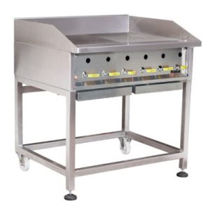 HEAVY DUTY – GRILLERS – FLOOR STANDING – HALF FLAT GRILL/HALF RIBBED TOP – GAS – 900MM - FRG0900